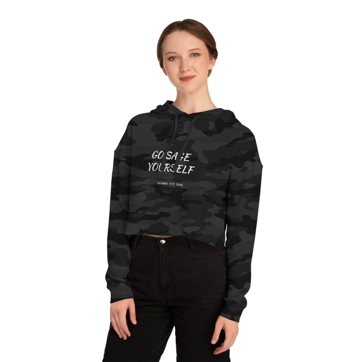 women’s cropped hooded sweatshirt | go sage yourself